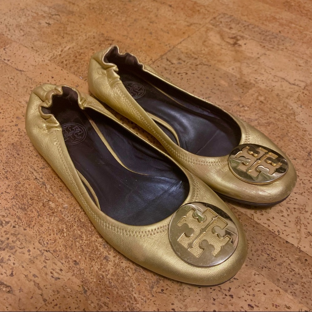 Tory Burch Golden Ballet Flats